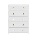 Butler Specialty Lark 5 Drawer Dresser XRT White Acacia Wood -MDF -Acacia Veneer 5672304-BUTLER