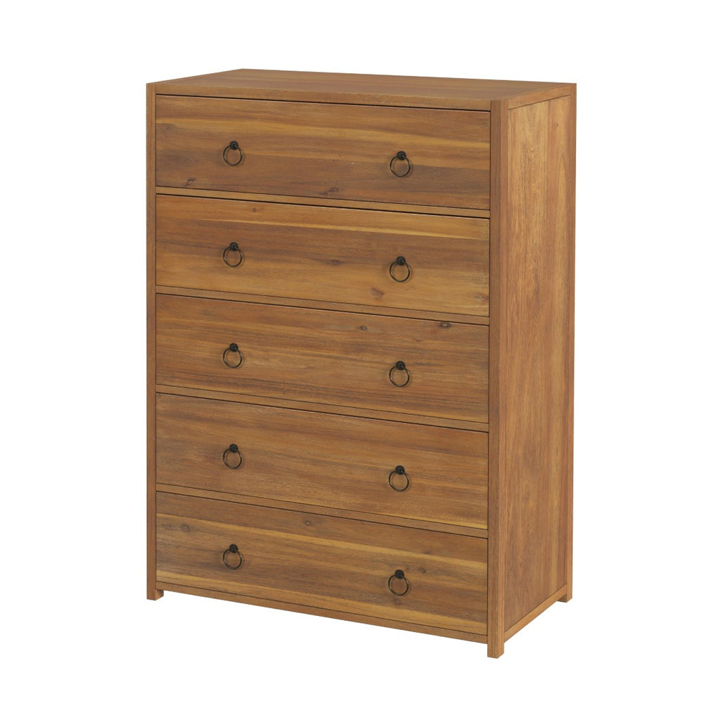 Butler Specialty Lark Natural 5 Drawer Dresser XRT Natural Acacia Wood -MDF -Acacia Veneer 5672312-BUTLER