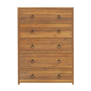 Butler Specialty Lark Natural 5 Drawer Dresser XRT Natural Acacia Wood -MDF -Acacia Veneer 5672312-BUTLER