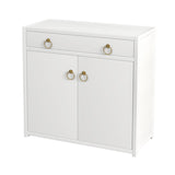 Butler Specialty Lark 2 Door Cabinet with Storage XRT White Acacia Wood -MDF -Acacia Veneer 5673304-BUTLER