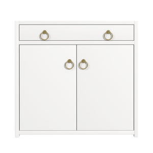 Butler Specialty Lark 2 Door Cabinet with Storage XRT White Acacia Wood -MDF -Acacia Veneer 5673304-BUTLER