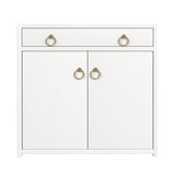 Butler Specialty Lark 2 Door Cabinet with Storage XRT White Acacia Wood -MDF -Acacia Veneer 5673304-BUTLER