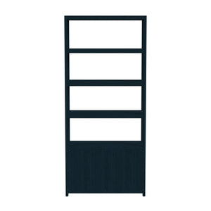 Butler Specialty Lark  4- Tier Etagere Bookcase Cabinet XRT Navy Blue Acacia Wood -MDF -Acacia Veneer ( For natural- PINE vs Acacia) 5674291-BUTLER