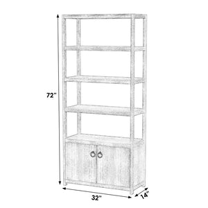 Butler Specialty Lark  4- Tier Etagere Bookcase Cabinet XRT White Pine Wood -MDF 5674304-BUTLER