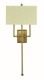 2-Light Brushed Brass Sconce