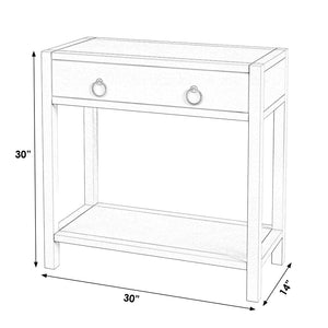 Butler Specialty Lark 30" Wood 1-Drawer Nightstand XRT White Acacia Wood, MDF, Acacia Veneer 5675304-BUTLER