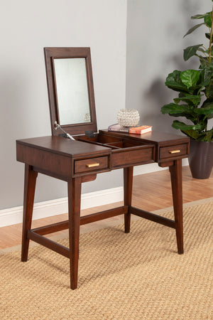 Alpine Furniture Gramcery Bedroom Vanity 1978-19 Walnut Mahogany Solids & Veneer 36 x 22 x 30