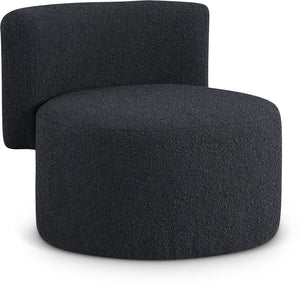 Como Boucle Fabric / Wood / Foam Contemporary Black Boucle Fabric Accent Chair - 28" W x 29.5" D x 25.5" H