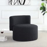 Como Boucle Fabric / Wood / Foam Contemporary Black Boucle Fabric Accent Chair - 28" W x 29.5" D x 25.5" H