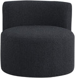 Como Boucle Fabric / Wood / Foam Contemporary Black Boucle Fabric Accent Chair - 28" W x 29.5" D x 25.5" H