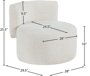 Como Boucle Fabric / Wood / Foam Contemporary Cream Boucle Fabric Accent Chair - 28" W x 29.5" D x 25.5" H