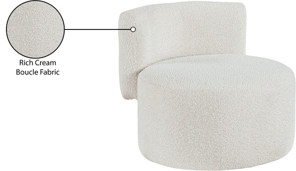 Como Boucle Fabric / Wood / Foam Contemporary Cream Boucle Fabric Accent Chair - 28" W x 29.5" D x 25.5" H