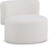 Como Boucle Fabric / Wood / Foam Contemporary Cream Boucle Fabric Accent Chair - 28" W x 29.5" D x 25.5" H