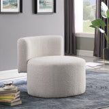 Como Boucle Fabric / Wood / Foam Contemporary Cream Boucle Fabric Accent Chair - 28" W x 29.5" D x 25.5" H