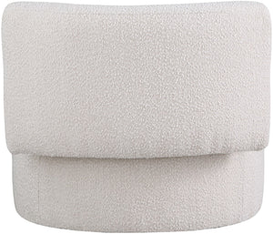 Como Boucle Fabric / Wood / Foam Contemporary Cream Boucle Fabric Accent Chair - 28" W x 29.5" D x 25.5" H