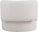 Como Boucle Fabric / Wood / Foam Contemporary Cream Boucle Fabric Accent Chair - 28" W x 29.5" D x 25.5" H