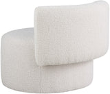 Como Boucle Fabric / Wood / Foam Contemporary Cream Boucle Fabric Accent Chair - 28" W x 29.5" D x 25.5" H