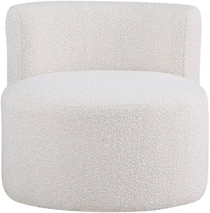 Como Boucle Fabric / Wood / Foam Contemporary Cream Boucle Fabric Accent Chair - 28" W x 29.5" D x 25.5" H