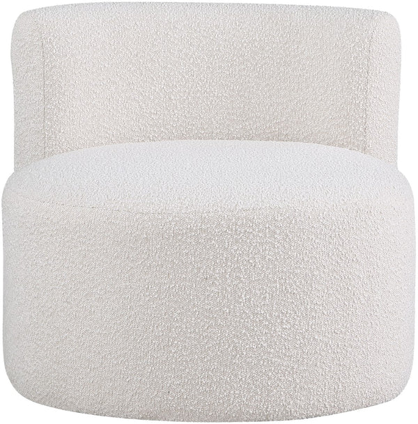 Como Boucle Fabric / Wood / Foam Contemporary Cream Boucle Fabric Accent Chair - 28" W x 29.5" D x 25.5" H