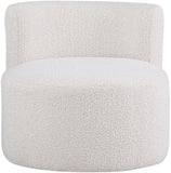 Como Boucle Fabric / Wood / Foam Contemporary Cream Boucle Fabric Accent Chair - 28" W x 29.5" D x 25.5" H