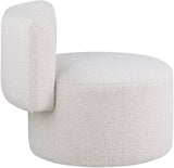 Como Boucle Fabric / Wood / Foam Contemporary Cream Boucle Fabric Accent Chair - 28" W x 29.5" D x 25.5" H