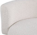 Como Boucle Fabric / Wood / Foam Contemporary Cream Boucle Fabric Accent Chair - 28" W x 29.5" D x 25.5" H