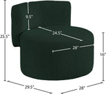 Como Boucle Fabric / Wood / Foam Contemporary Green Boucle Fabric Accent Chair - 28" W x 29.5" D x 25.5" H