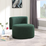 Como Boucle Fabric / Wood / Foam Contemporary Green Boucle Fabric Accent Chair - 28" W x 29.5" D x 25.5" H