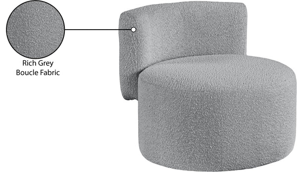 Como Boucle Fabric / Wood / Foam Contemporary Grey Boucle Fabric Accent Chair - 28" W x 29.5" D x 25.5" H