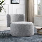 Como Boucle Fabric / Wood / Foam Contemporary Grey Boucle Fabric Accent Chair - 28" W x 29.5" D x 25.5" H