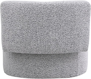 Como Boucle Fabric / Wood / Foam Contemporary Grey Boucle Fabric Accent Chair - 28" W x 29.5" D x 25.5" H