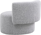 Como Boucle Fabric / Wood / Foam Contemporary Grey Boucle Fabric Accent Chair - 28" W x 29.5" D x 25.5" H