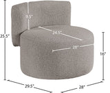 Como Boucle Fabric / Wood / Foam Contemporary Taupe Boucle Fabric Accent Chair - 28" W x 29.5" D x 25.5" H