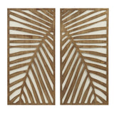 Birch Palms Modern/Contemporary Carved Wall Panel 2 Piece Set
