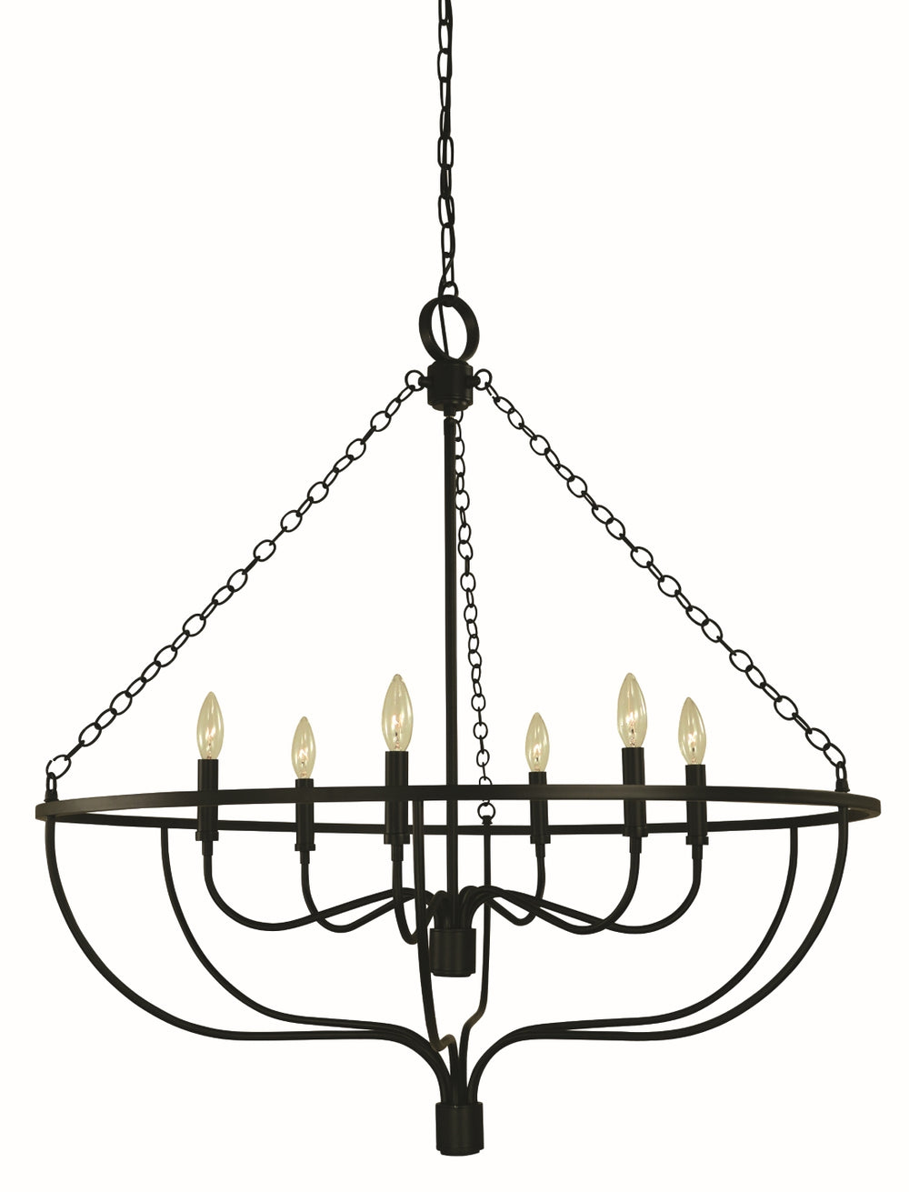 Framburg 6-Light Matte Black West Town Dining Chandelier 5686 MBLACK