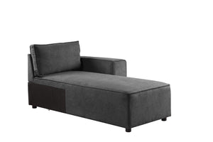 Silvester Contemporary Modular Chaise with 2 Pillows Gray Fabric(#HG-33) 56875-ACME