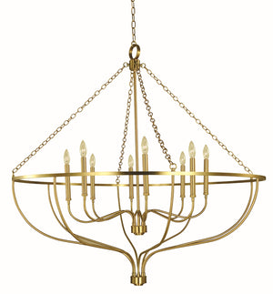 Framburg 8-Light Brushed Brass Town Foyer Chandelier 5688 BR