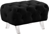 Crescent Velvet Contemporary Ottoman