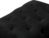 Crescent Velvet / Wood / Acrylic Contemporary Black Velvet Ottoman - 30" W x 18" D x 18" H