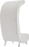 Crescent Velvet / Wood / Acrylic Contemporary Cream Velvet Accent Chair - 31" W x 34" D x 70" H