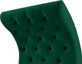 Crescent Velvet / Wood / Acrylic Contemporary Green Velvet Accent Chair - 31" W x 34" D x 70" H