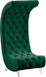 Crescent Velvet / Wood / Acrylic Contemporary Green Velvet Accent Chair - 31" W x 34" D x 70" H