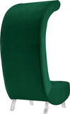 Crescent Velvet / Wood / Acrylic Contemporary Green Velvet Accent Chair - 31" W x 34" D x 70" H