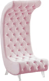 Crescent Velvet / Wood / Acrylic Contemporary Pink Velvet Accent Chair - 31" W x 34" D x 70" H