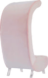 Crescent Velvet / Wood / Acrylic Contemporary Pink Velvet Accent Chair - 31" W x 34" D x 70" H