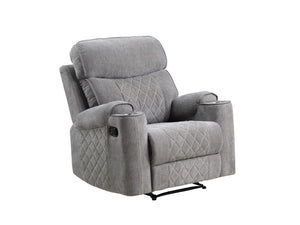 Aulada Contemporary Glider Recliner Gray Chenille(#SP0772A-56) 56902-ACME