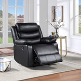 Eilbra Contemporary Power Recliner Black PU(#AB-16) 56910-ACME