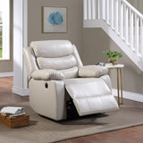 Eilbra Contemporary Power Recliner Beige PU(#AB-40) 56911-ACME