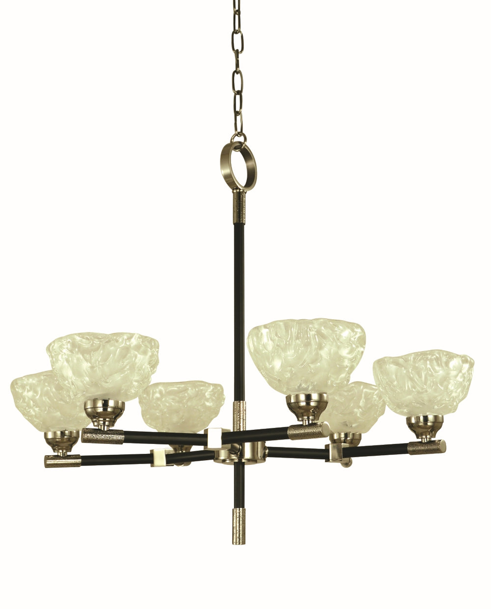 Framburg 5-Light Polished Nickel with Matte Black accents Dining Chandelier 5696 PN/MBLACK