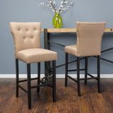 Cadwallader Mocha Fabric Barstool Noble House